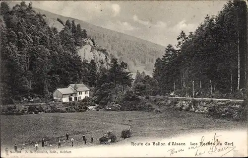 Ak Territoire de Belfort, Route du Ballon d'Alsace, Les Roches du Cerf