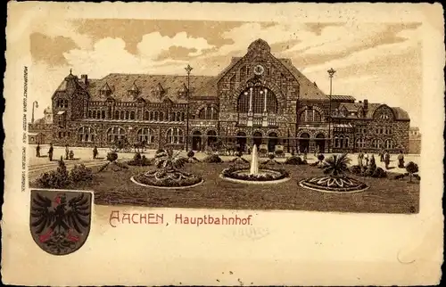Wappen Ak Aachen in Nordrhein Westfalen, Hauptbahnhof