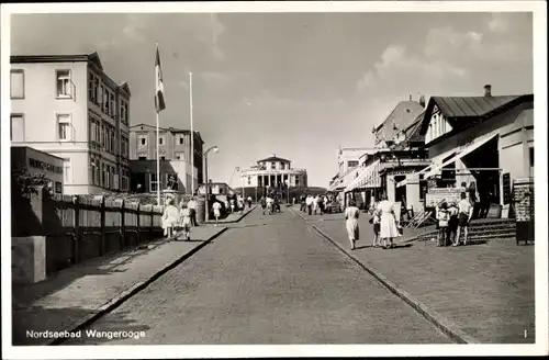 Ak Nordseebad Wangerooge in Ostfriesland, Straßenpartie