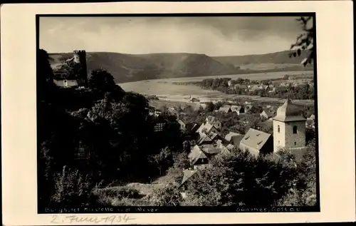 Ak Herstelle Beverungen an der Weser, Teilansicht, Burg