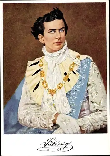 Künstler Ak König Ludwig II von Bayern, Portrait