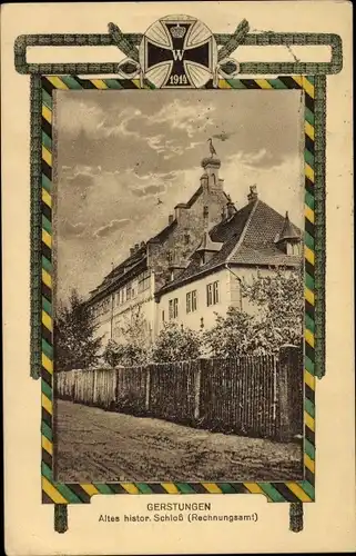 Passepartout Ak Gerstungen in Thüringen, Altes historisches Schloss, Rechnungsamt