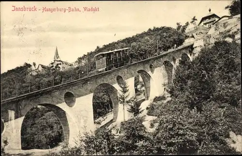 Ak Innsbruck Tirol, Blick auf die Hungerburgbahn, Viadukt, Standseilbahn