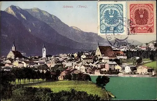 Ak Schwaz in Tirol, Gesamtansicht