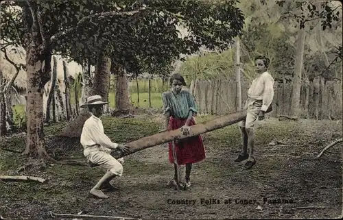 Ak Panama, Country Folks at Coney, Kinder auf einer Wippe