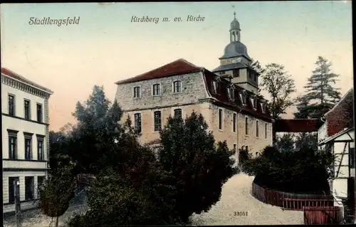 Ak Stadtlengsfeld in der Rhön Thüringen, Kirchberg, ev. Kirche