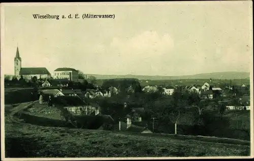 Ak Wieselburg an der Erlauf Niederösterreich, Mitterwasser, Panorama, Kirche