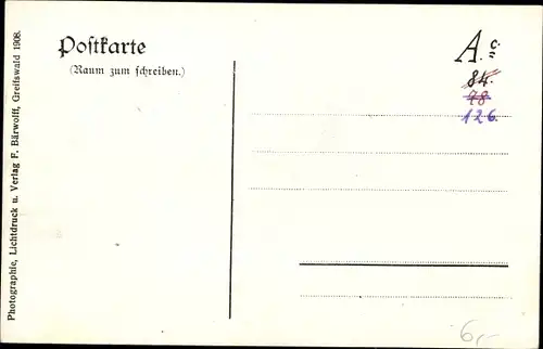 Ak Hansestadt Greifswald, Universität, Rubenow Denkmal