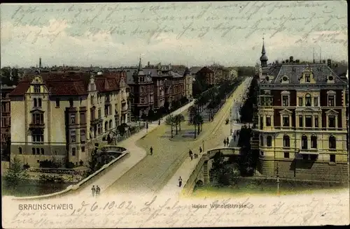 Ak Braunschweig in Niedersachsen, Kaiser Wilhelm Straße