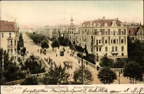 Ak Braunschweig in Niedersachsen, Kaiser Wilhelm Straße