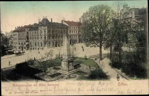 Ak Zittau in Sachsen, Haberkornplatz, Hotel Reichshof