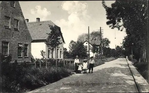 Ak Nordseebad Burhave Butjadingen Wesermarsch, Dorfstraße