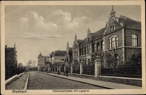 Ak Gladbeck im Ruhrgebiet, Viktoriastraße mit Lyceum, Schulgebäude