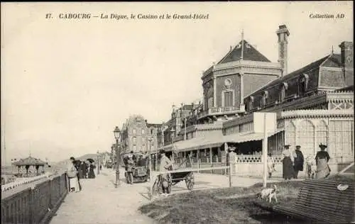 Ak Cabourg Calvados, La Digue, Le Casino, Le Grand Hotel