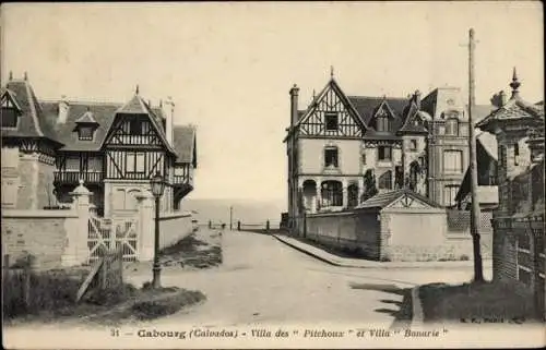 Ak Cabourg Calvados, Villa des Pitchoux et Villa Bonarie