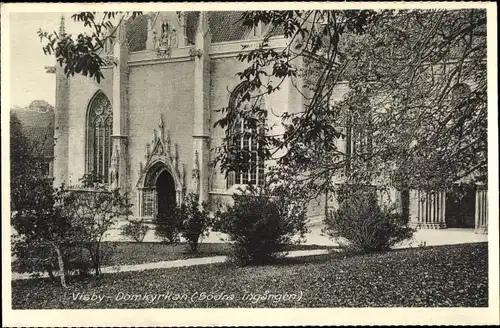 Ak Visby Wisby Schweden, Domkyrkan, sodra Ingangen