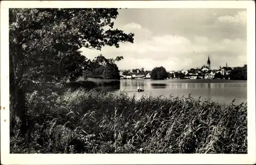 Ak Jindřichův Hradec Neuhaus Südböhmen, Seeblick, Ortsansicht