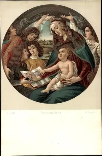 Künstler Ak Botticelli, Incoronazione, Heiligenbildnis, Jesus