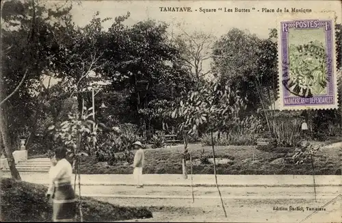 Ak Toamasina Tamatave Madagaskar, Square Les Buttes, Place de la Musique