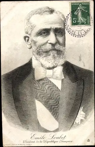 Ak Emile Loubet, President de la Republique Francaise, Portrait