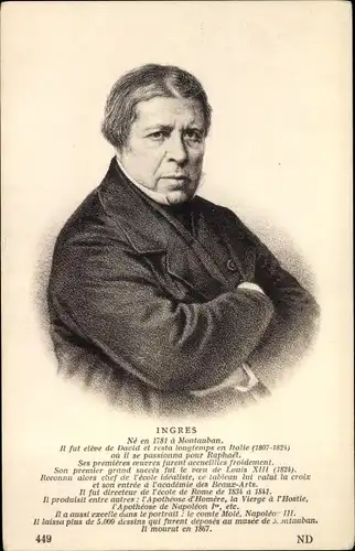 Ak Maler Jean-Auguste-Dominique Ingres, Portrait