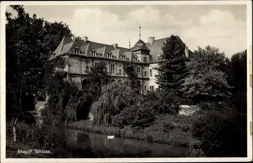 Ak Rheydt Mönchengladbach am Niederrhein, Schlossansicht, Flusspartie