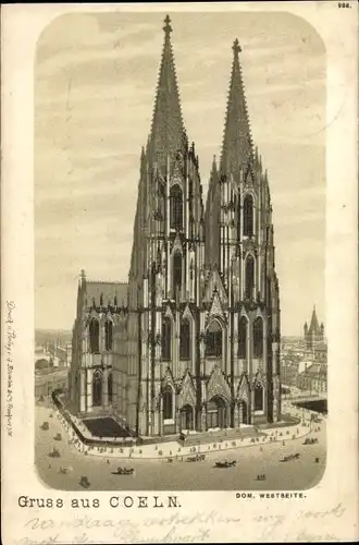 Litho Köln am Rhein, Dom, Westseite