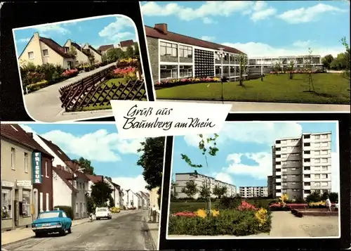 Ak Baumberg Monheim am Rhein, Straßenpartie, Hochhaus, Friseur