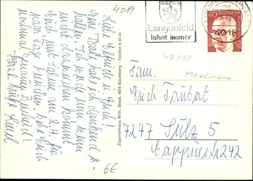 Ak Baumberg Monheim am Rhein, Straßenpartie, Hochhaus, Friseur