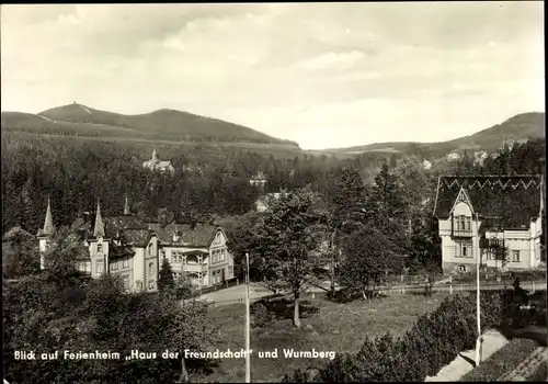 Ak Schierke Wernigerode am Harz, Ferienheim Haus der Freundschaft und Wurmberg