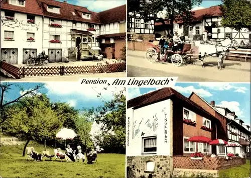 Ak Rengshausen Knüllwald in Hessen, Pension Am Lingelbach, diverse Ansichten