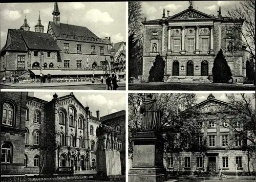 Ak Göttingen in Niedersachsen, Rathaus, Deutsches Theater, Auditorium, Aula am Wilhelmsplatz