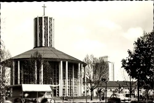 Ak Ludwigshafen am Rhein, Friedenskirche, Hochhaus BASF