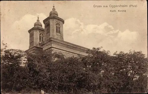 Ak Oggersheim Ludwigshafen am Rhein, Kath. Kirche