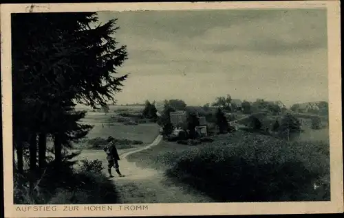 Ak Affolterbach Wald Michelbach im Odenwald, Aufstieg zur hohen Tromm, Gasthof zur schönen Aussicht