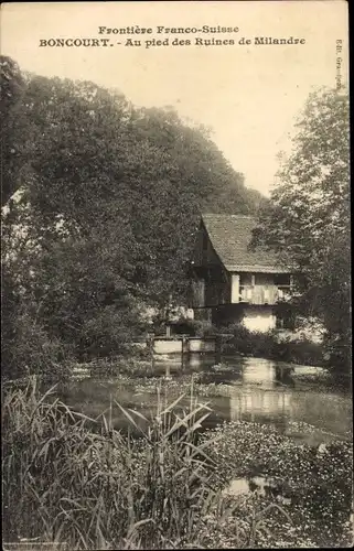 Ak Boncourt Kanton Jura, Au pied des Ruines de Milandre