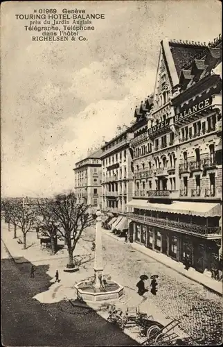 Ak Genève Genf Schweiz, Touring Hotel-Balance pres du Jardin Anglais