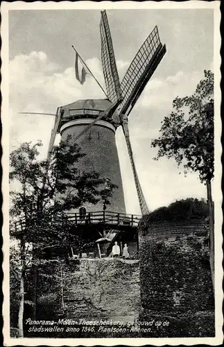 Ak Rhenen Utrecht, Molen, Plantsoen