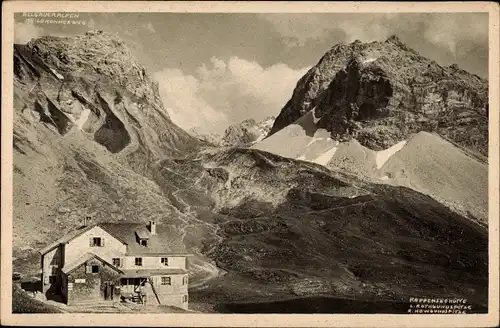 Ak Oberstdorf im Kreis Oberallgäu, Rappenseehütte, Heilbronner Weg