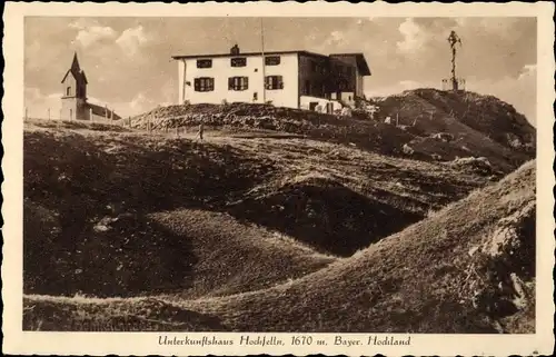 Ak Bergen, Blick auf das Unterkunftshaus Hochfelln, Hochfellnhaus