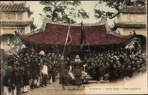 Ak Ninh Bình Tonkin Vietnam, Fete populaire, Vietnamesen