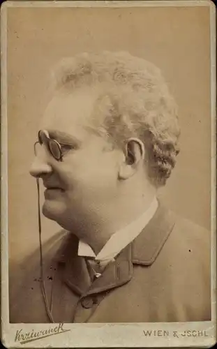 CdV Schauspieler Bernhard Baumeister, Portrait, 1892