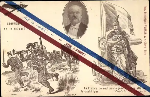 Ak Französischer Präsident Raymond Poincare, Vive la France, Vive l'Armee, Marianne