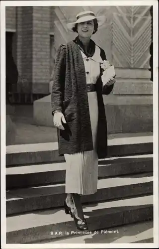 Ak La Princessa de Pieomont, Marie Jose von Belgien, Königin von Italien, Portrait