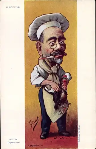 Künstler Ak Sirat, Französischer Politiker Maurice Rouvier, Karikatur, Dreyfus Affäre