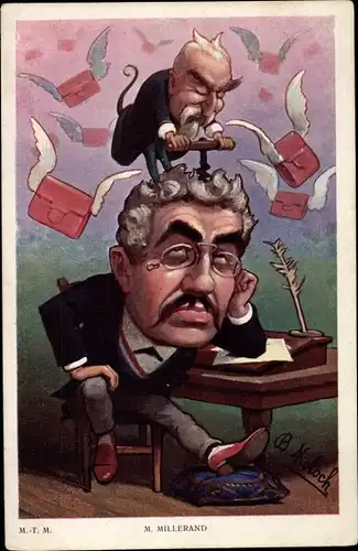 Künstler Ak Moloch, B., Französischer Politiker Alexandre Millerand, Teufel, Karikatur