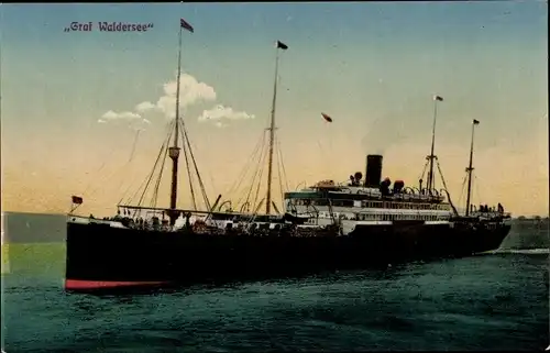 Ak Dampfschiff Graf Waldersee der HAPAG