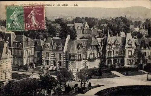 Ak Cabourg Calvados, Panorama et les Villas