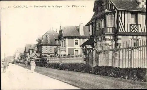 Ak Cabourg Calvados, Boulevard de la Plage, Les Villas