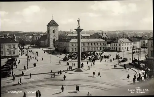 Ak Trondhjem Trondheim Norwegen, Torvet, Platz, Kirche